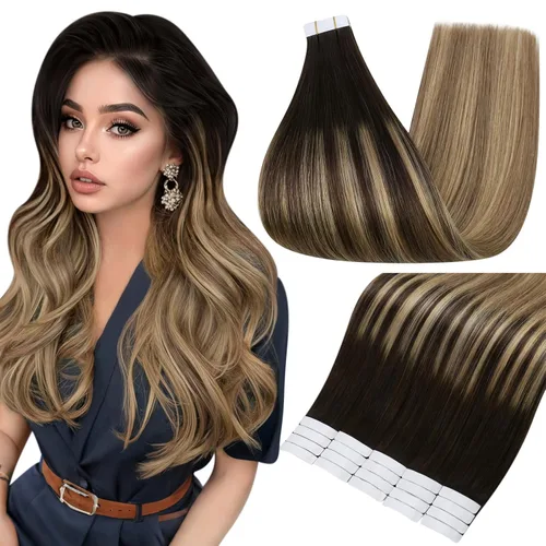 Miniatura 35 de Full Shine - Extensiones de cabello con cinta adhesiva de 18 pulgadas, extensiones de cabello Remy de 1.76 oz, extensiones de cabello lacio