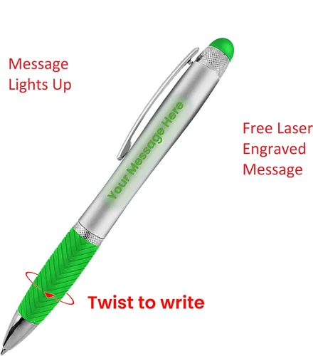 Miniatura 4 de Bolígrafos personalizados, paquete de 80 grabados láser sin granel, bolígrafo de 3 pulgadas, lápiz óptico y área personalizada con luz, nombre