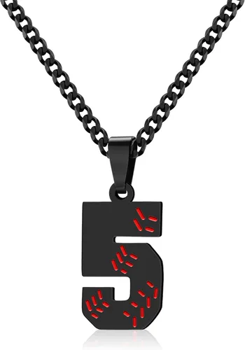 Miniatura 53 de Btysun Collares de béisbol de béisbol número 0-99 dijes de acero inoxidable para hombres, regalos de béisbol, papá, marido, regalo de Navidad