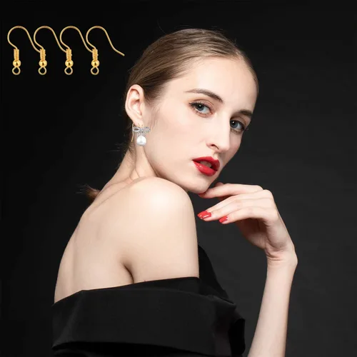 Miniatura 7 de Bylion 400 Piezas Ganchos de Acero Inoxidable para Aretes, Ganchos de Anzuelo Alambres para Orejas Ganchos de Alambre Francés, Estilo Bobina y Bola