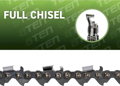 Miniatura 6 de 8TEN Barra guía de motosierra y cadena de cincel para Husqvarna 136 137 340 345 450 Rancher 20LPX072G 18 pulgadas .050 .325 72DL