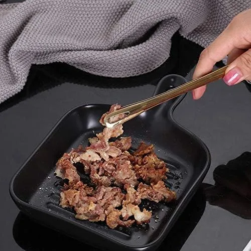 Miniatura 4 de Gold - Pinzas para servir alimentos, cocina, barbacoa, parrilla, freír, acero inoxidable, 2