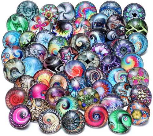 Miniatura 2 de 50 dijes de joyería a presión de 0.71 pulgadas intercambiables, dijes a presión para pulseras de joyería a presión, botones a presión de cristal