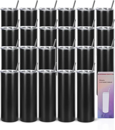 Miniatura 21 de Paquete de 4 vasos delgados de 20 onzas, juego de vasos delgados de acero inoxidable en caja de regalo individual, 20 onzas de capacidad, vaso