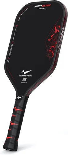 Nightblade Raw Carbon Fiber Pickleball Paddle, Foam Filled Polymer Honeycomb Core, UPA-A & USAPA Approved, Endura Friction Surface, Long Handle for