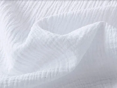Cortinas de muselina blanca 100% algodón, tela de gasa doble, tela de queso fino, aspecto de lino, tela para eventos, boda, 55 pulgadas de ancho (se
