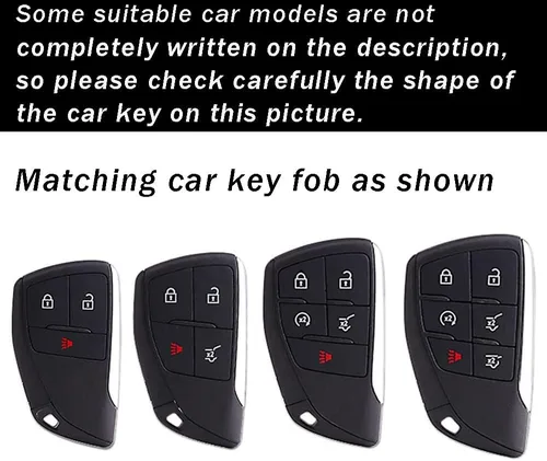 Miniatura 3 de ontto Funda para llavero de 5/6 botones para Buick Envision Avenir 2021 2022, carcasa frontal transparente de metal para Chevrolet Suburban Tahoe