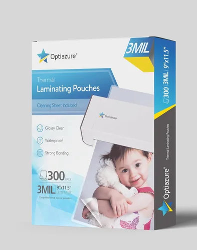 Miniatura 11 de Optiazure Bolsas de laminado térmico de 9 x 11.5 pulgadas, paquete de 50 hojas de 3 mil, transparentes, tamaño carta, suministros de oficina