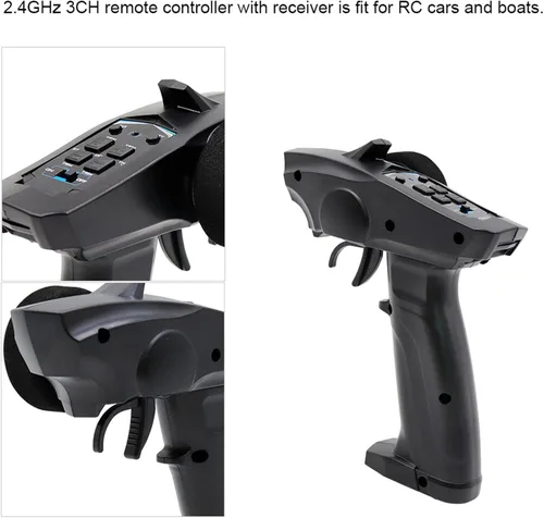 Miniatura 2 de VGEBY Kit de transmisor y receptor RC, 2.4GHZ 3 canales Radio Control remoto transmisor 91803GVT RC y receptor RC remoto