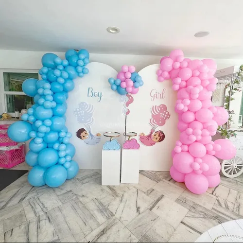 Miniatura 4 de Kit de arco de guirnalda de globos rosa bebé, 110 globos de látex rosa, 5/10/12/18 pulgadas, revelación de género, baby shower, boda, decoración