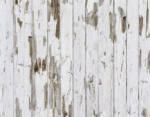 Tapete de goma para fotografía de recién nacido, de 5 x 4 pies, diseño retro de madera blanca rota para fotografía