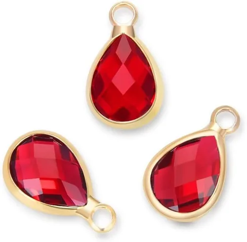 Miniatura 16 de Adabele Colgante de piedra natal de grado A, caída de 11 mm, 14 mm, 16 mm, chapado en oro amarillo de 18 quilates para aretes personalizados
