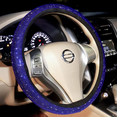 Miniatura 12 de Carwales - Funda para volante de coche con brillantes para mujeres y niñas, 15 pulgadas, universal, de diamantes de imitación de cristal colorido