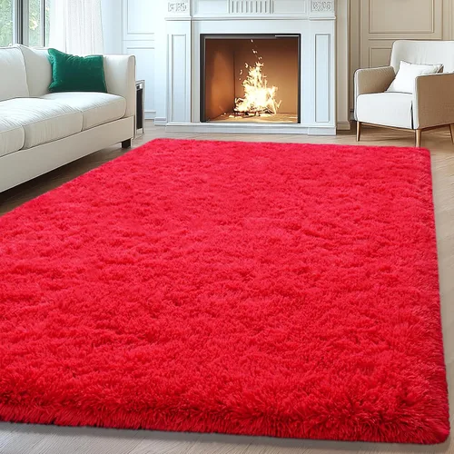 Miniatura 68 de Mugorn - Alfombra de 8 x 10 pies, alfombras grandes, esponjosas, suaves, peludas, antideslizantes, mullidas para interiores, color negro, 8 x 10 pies