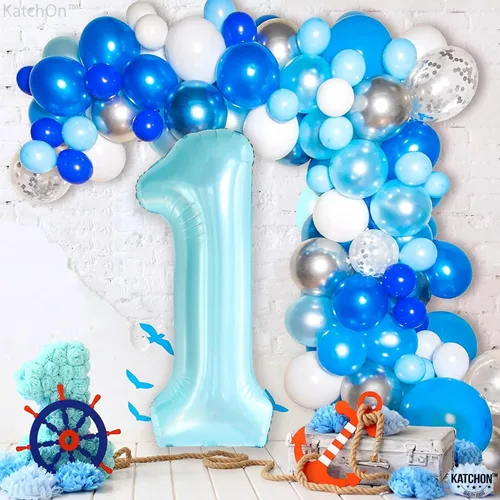Miniatura 250 de KatchOn, Globo grande azul número 2 de 40 pulgadas Decoraciones de cumpleaños de Baby Shark para niño de 2 años Globo azul número 2 Globo