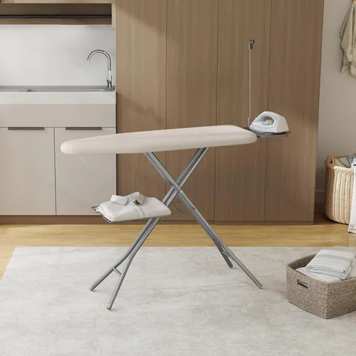 Miniatura 2 de Yaheetech Tabla de planchar, tabla de planchar compacta con soporte para cable, soporte para plancha de vapor y bandeja de almacenamiento inferior