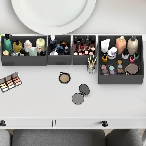 Miniatura 8 de Simple Houseware Organizador de Cajón de Ropa Interior para Lencería/Ropa Interior/Sostén/Bragas/Calcetines/Mameluco, Juego de 6, Gris Oscuro