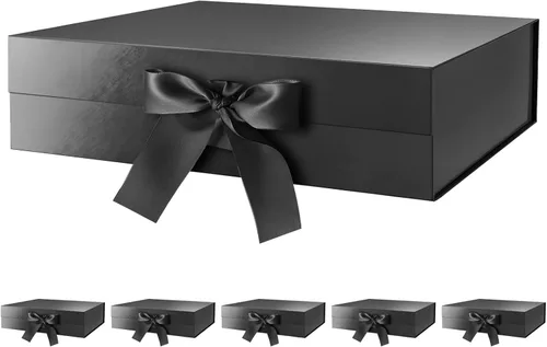 Miniatura 22 de GREEN BEAN Caja de regalo grande con tapa para regalo de 13 x 9.7 x 3.4 pulgadas, caja magnética azul bebé con cinta, propuesta de dama de honor