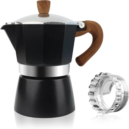 ShanSon Moka Pot - Cafetera de café expreso de 3 tazas de 5 onzas, cafetera italiana manual cubana, cafetera italiana espresso greca para capuchino