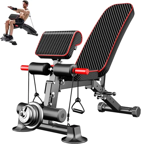 Banco de pesas ajustable para gimnasio en casa, bancos inclinados plegables para entrenamiento de cuerpo completo, peso máximo de 600 libras