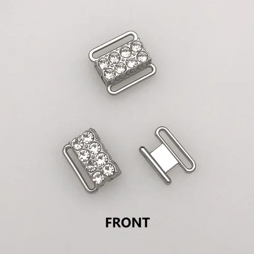 Miniatura 3 de VEVESI 10 Sets12mm Metal Bra Rhinestone Front Clasp Bikini Cierre Lencería Costura Reemplazo Parte