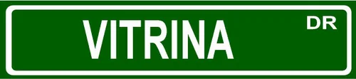 Vitrina Standard Green Street Sign Style 8" Wide Magnet for use on Any Steel Surface