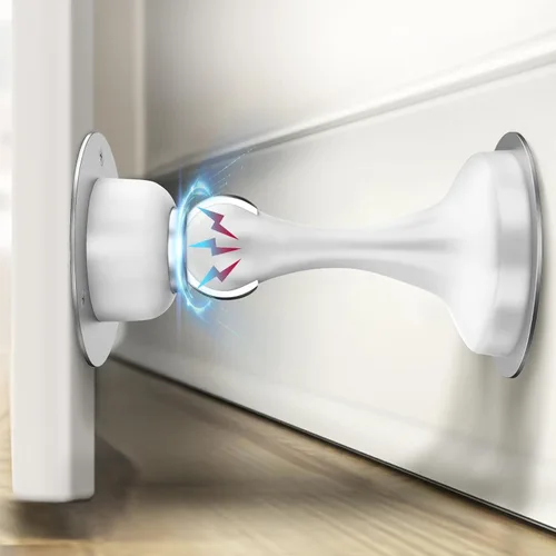 Miniatura 18 de Tope magnético para puerta, de acero inoxidable, con bloqueo magnético, cinta adhesiva de doble cara 3M, sin perforaciones, tornillos para un