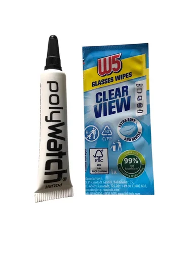 Miniatura 3 de Polywatch Reparación plástica pulida/de acrílico de los vidrios del reloj 0.2 fl oz con el limpiador del paño de W