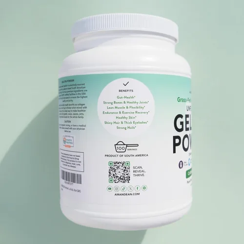 Miniatura 8 de Beef Gelatin, Gelatina en polvo de vacuno alimentado a pasto (XL 2.2 libras) sin sabor Suplemento proteico anti-edad 18 Aminoácidos para tener