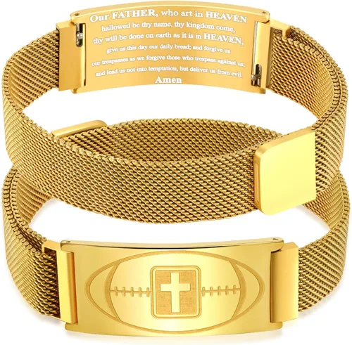Miniatura 9 de Regalos de graduación, pulsera de fútbol, fútbol, baloncesto, béisbol, regalos de pulsera, pulseras de cruz de fe para hombres, bautismo, primera
