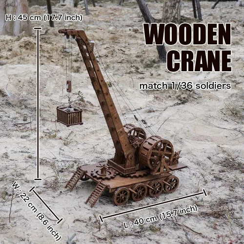 Miniatura 5 de YAQUMW Grúas de madera retro medievales europeas para hacer manualidades y construir juegos de mesa desafiantes kits de modelo de juguete, escala