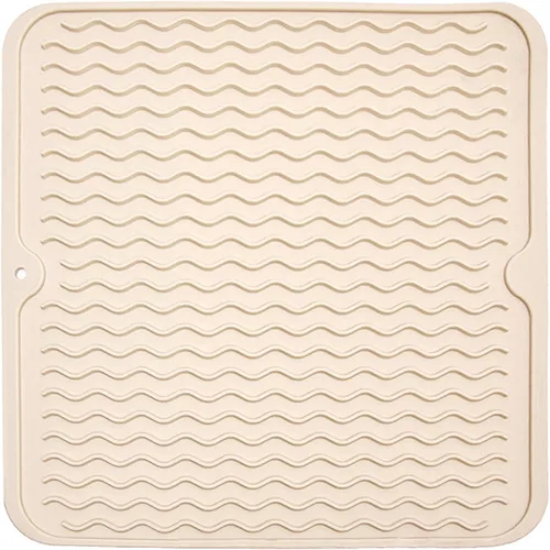 Miniatura 39 de Tapete de silicona para secar platos, antideslizante, fácil de limpiar, tapete escurridor de platos grande resistente al calor para encimera