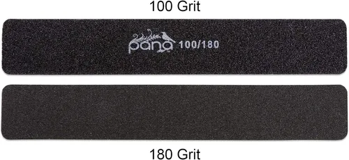 Miniatura 5 de PANA - 10 limas de uñas profesionales de doble cara de tamaño gigante, color negro, grano 100/180, lima de inmersión de uñas, manicura y pedicura