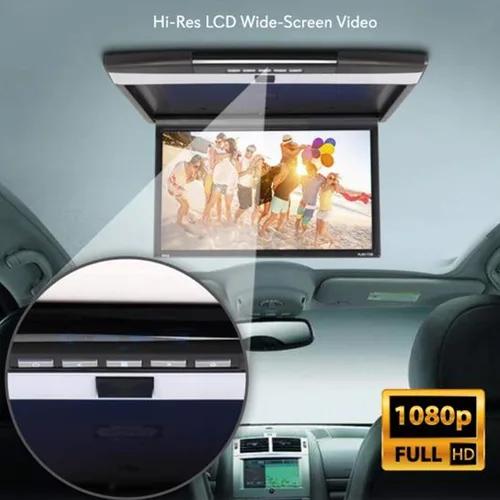 Miniatura 3 de Consola Pyle para techo de coche, con pantalla LCD abatible, panel de control con reproductor de TV HDMI con transmisor IR integrado