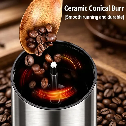 Miniatura 2 de Molinillo de café manual – 6 ajustes de grosor ajustables, molinillos de café de mano, molinillo de café manual portátil para olla Moka, prensa