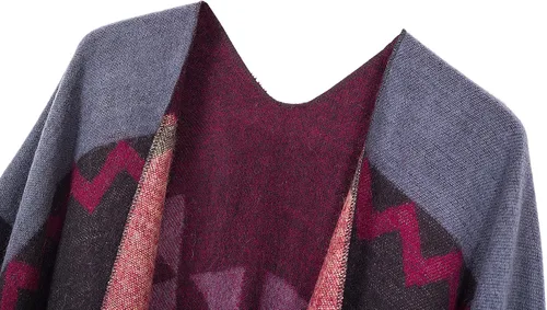 Miniatura 26 de Chales cálidos para mujer, cárdigan con frente abierto, estilo vintage, poncho