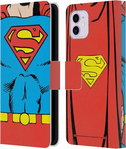 Miniatura 72 de Head Case Designs Funda de piel con licencia oficial de Superman DC Comics con logotipos negros y rojos compatible con Apple iPhone 11