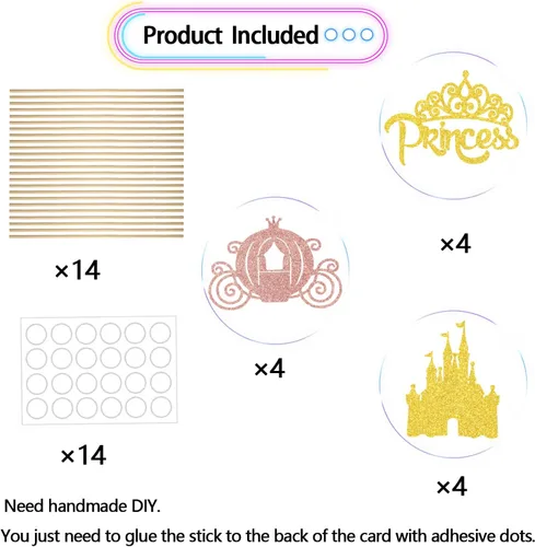 Miniatura 2 de 12 piezas de decoración de mesa de princesa, corona de princesa, centros de mesa de princesa para mesas, castillo de princesa, suministros de fiesta