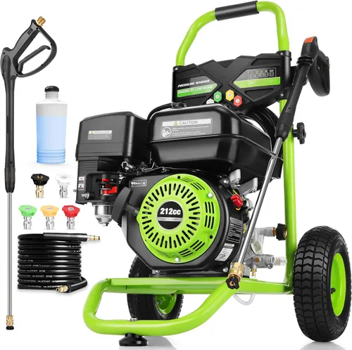 Lavadora a presión de 4200 PSI, lavadora a gas de 4.0 GPM, lavadora a gas de 212 cc, lavadora comercial de alta presión con manguera de 25 pies y 5