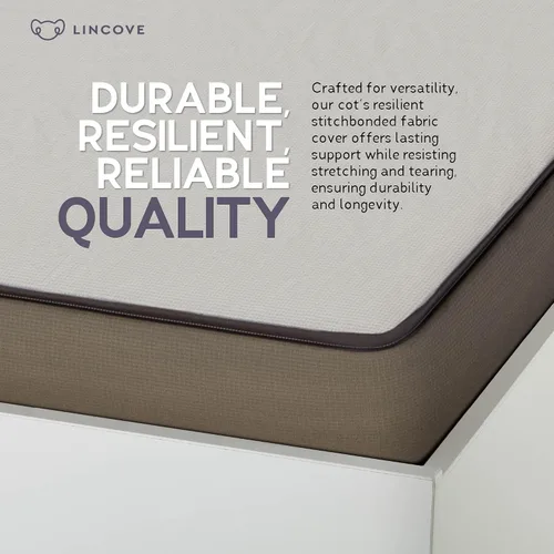 Miniatura 6 de Lincove Colchón de espuma prémium de 5 pulgadas de grosor con funda de tela duradera, mide 30 x 74 pulgadas, ideal para caravana, cuna, dormitorio