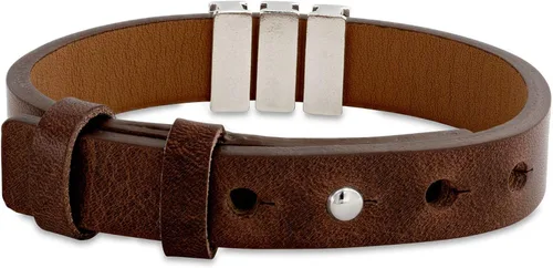 Miniatura 2 de MYKA - Pulsera de cuero marrón y negro para hombre con nombres, inscripción en cuentas de plata personalizadas, joyería personalizada para hombres