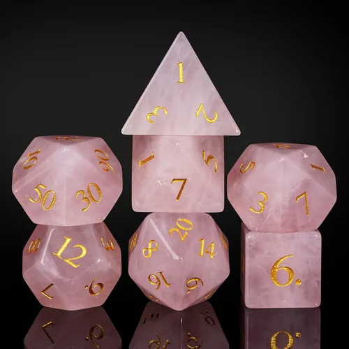 Miniatura 13 de UDIXI Juego de dados de piedras preciosas de amatista, dados DND de piedra de cristal D&D con estuche de regalo para juegos de rol y juegos de mesa