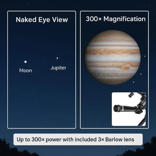Miniatura 6 de BARSKA Starwatcher telescopio refractor de 400 x 70 mm con trípode de mesa y funda de transporte