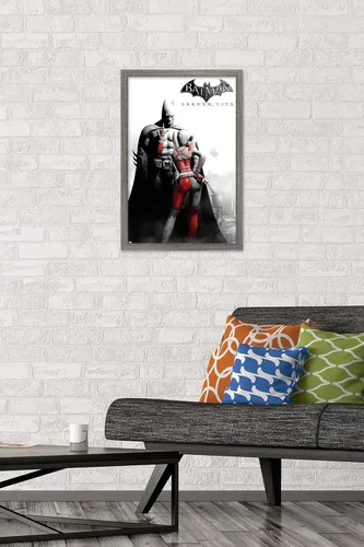 Miniatura 2 de Trends International DC Comics VIdeo Game - Póster de pared de Arkham City, arte clave, 14.725 x 22.375 pulgadas, versión enmarcada de madera