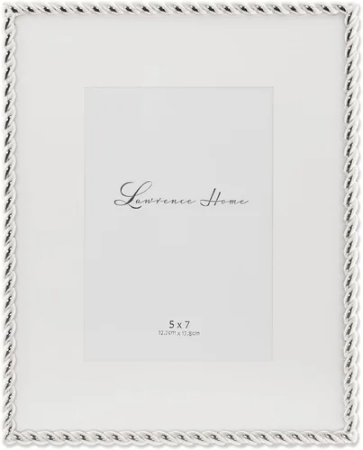 Miniatura 22 de Lawrence Frames Marco de metal con diseño de cuerda, 4 x 6, color plateado Plata