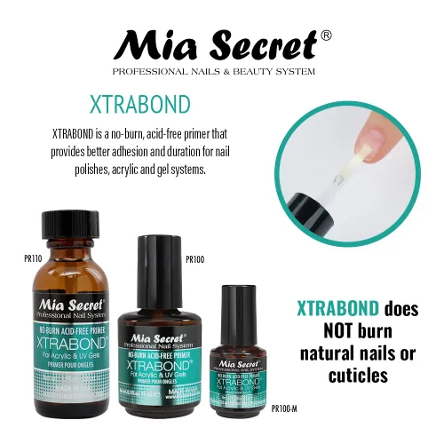 Miniatura 2 de Mia Secret Preparación profesional de uñas natural deshidratada y extra enlace, juego de imprimación sin ácidos, imprimación de unión superior