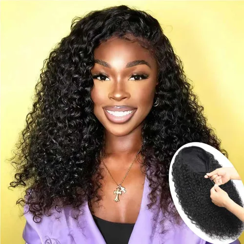 Miniatura 30 de Srakuw Wear and Go - Pelucas de cabello humano sin pegamento, precortadas con encaje frontal, pelucas para mujeres negras, sin pegamento, onda