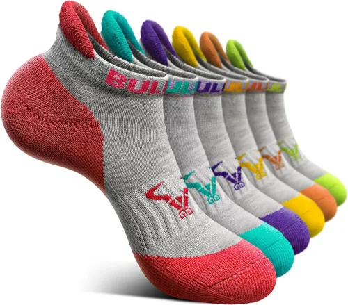 BULLIANT Calcetines para mujer, 6 pares, calcetines atléticos para correr, sin mostrar con suela acolchada completa