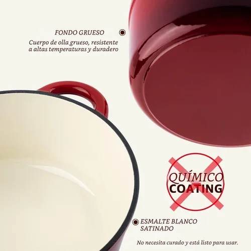 Miniatura 8 de Overmont Horno holandés de hierro fundido esmaltado de 5.5 cuartos de galón con tapa y libro de cocina, cacerola resistente con asas dobles