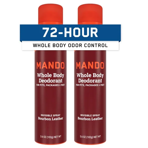 Mando Desodorante de cuerpo entero para hombres – Desodorante en aerosol invisible – Control de olores de 72 horas – Fórmula de baja irritación –
